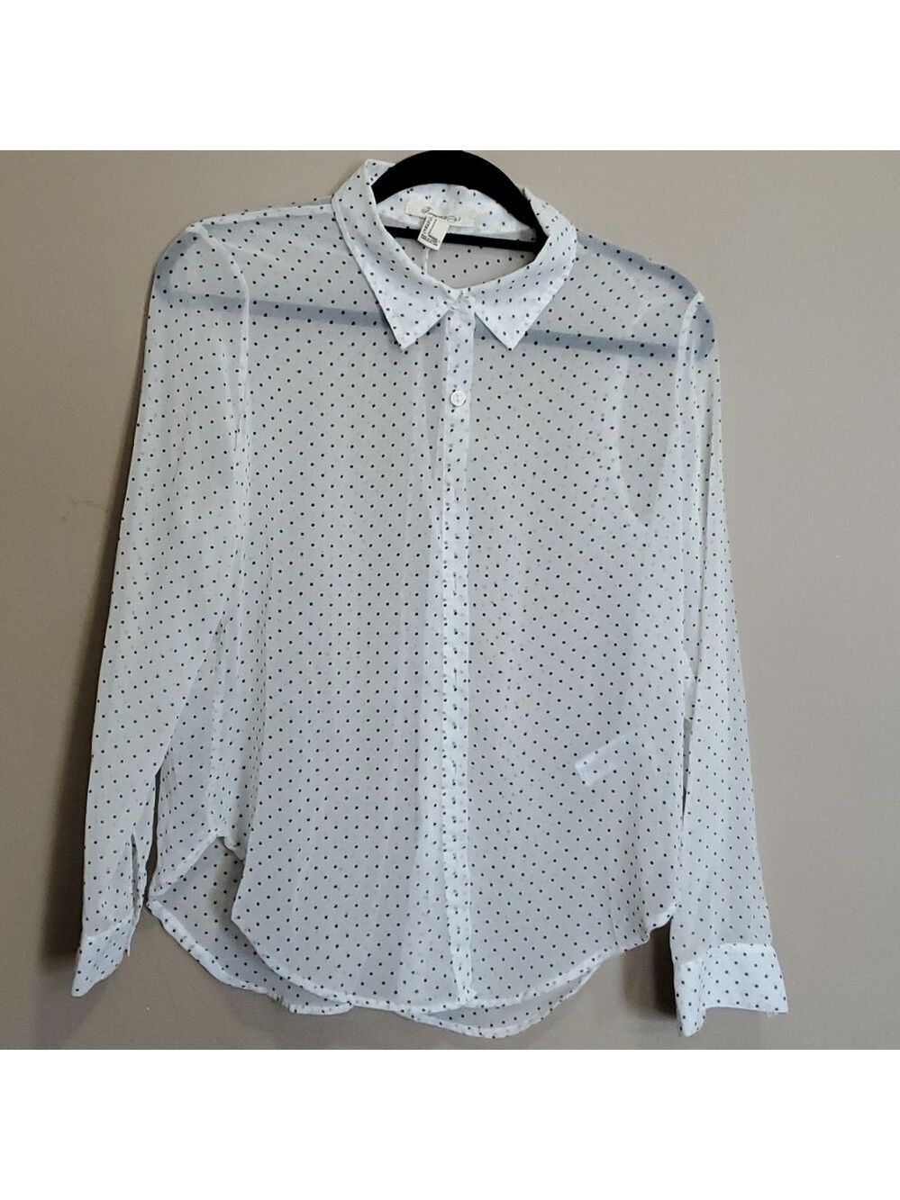 Forever 21 sheer poka dot top size small